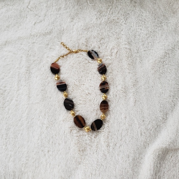 NWOT Indian gold and marble necklace. - Picture 2 of 3